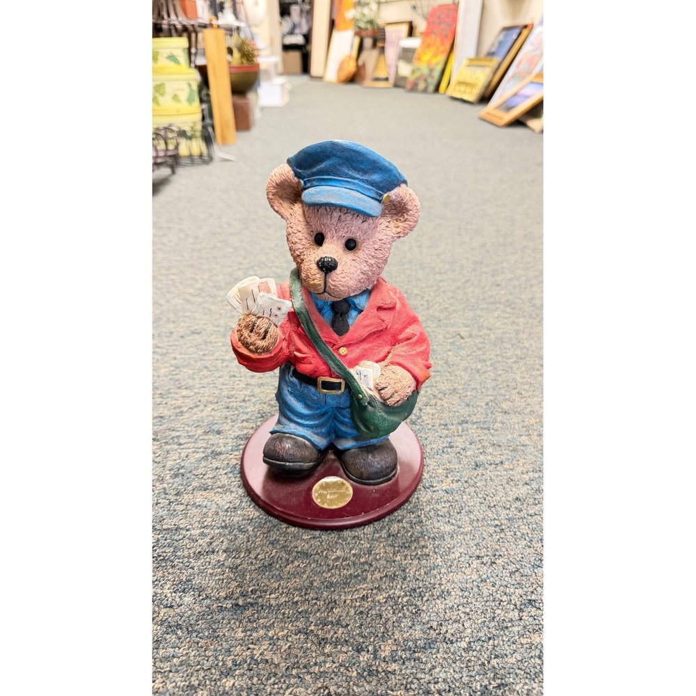 Boyds Bears and Friends Mailman Figurine Postman Teddy Bear Resin Decor
